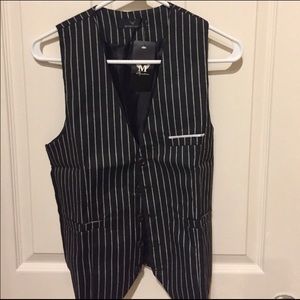 BRAND NEW- Black pin stripe vest